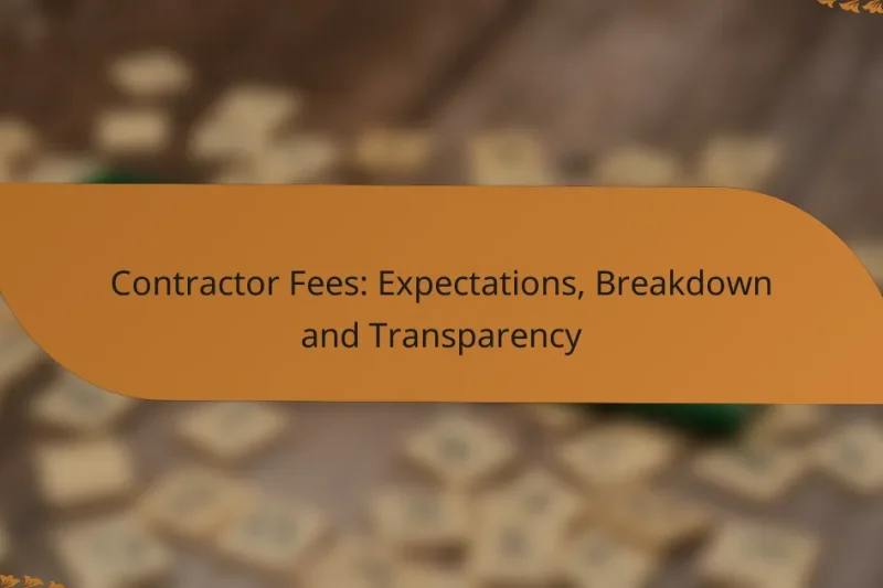 Contractor Fees: Expectations, Breakdown and Transparency