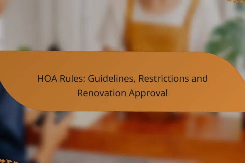 HOA Rules: Guidelines, Restrictions and Renovation Approval
