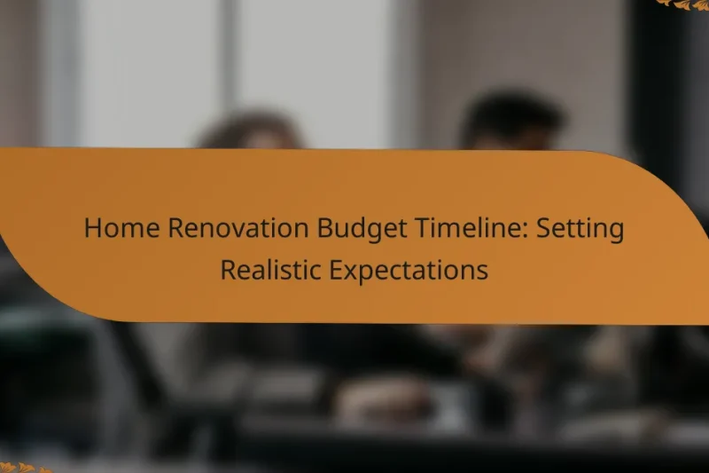 Home Renovation Budget Timeline: Setting Realistic Expectations