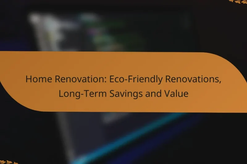 Home Renovation: Eco-Friendly Renovations, Long-Term Savings and Value