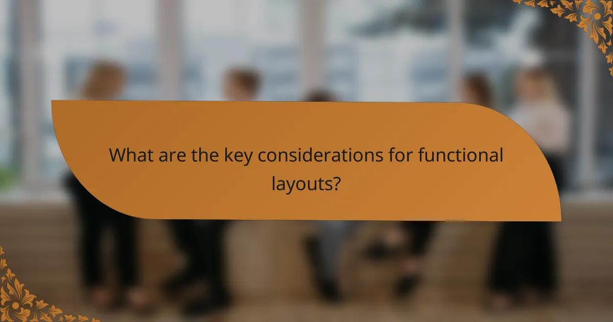 What are the key considerations for functional layouts?